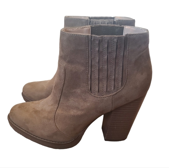 ZARA SUEDE STACK CHUNKY HEELED ANKLE BOOTS BOOTIES WOMENS SIZE 39 US SIZE 8 - Picture 5 of 12